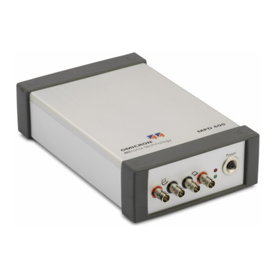 Omicron MPD 600 Quick Start Manual