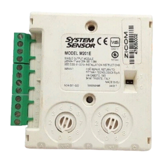 System Sensor M201E Installation Instructions