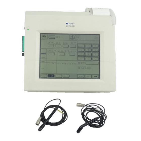 Tomey AL-2000 Operator's Manual