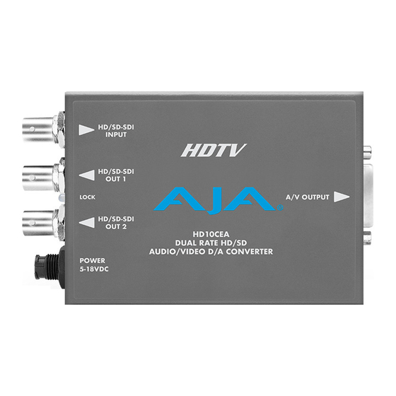 AJA HD10CEA Installation And Operation Manual