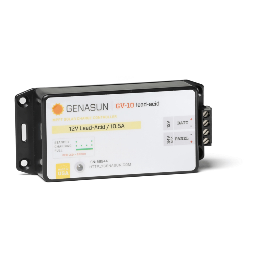 Genasun GV-10 Series Manual