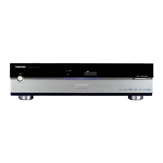 User Manuals: Toshiba HD-XA1KN HD DVD Player