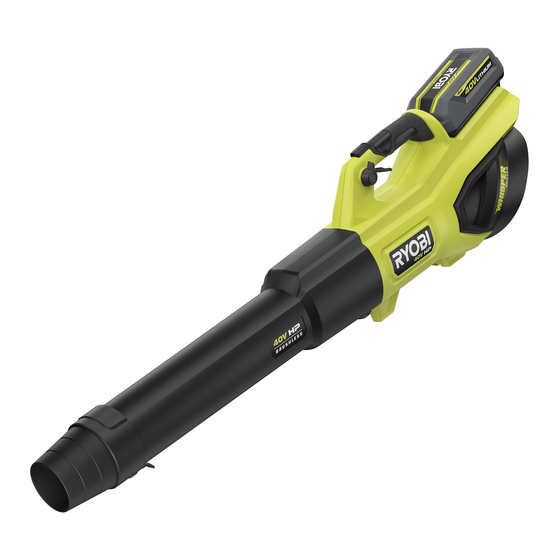 User Manuals: Ryobi RY404014 Cordless Leaf Blower