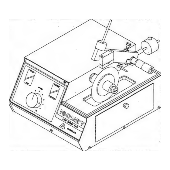 Buehler ISOMET Low Speed Saw Cutter Manuals