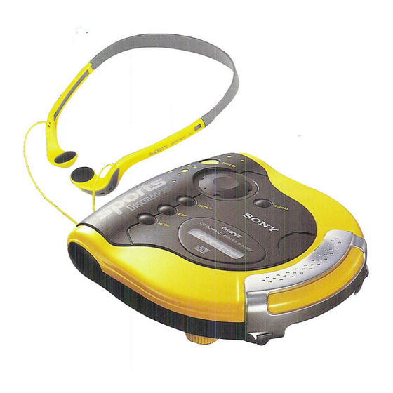 SONY SPORTS DISCMAN D-ES51 CD PLAYER SPECIFICATIONS | ManualsLib