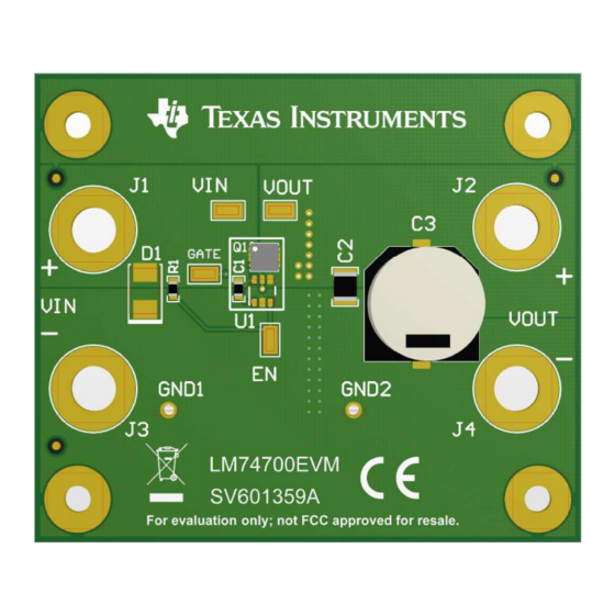 Texas Instruments LM74700EVM User Manual