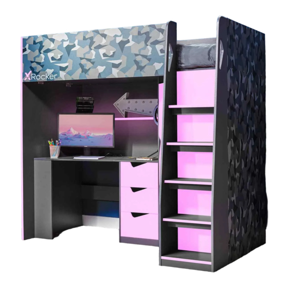 XROCKER HIDEOUT CAMO GAMING BUNK BED WITH DESK 2021058 Assembly Instructions Manual