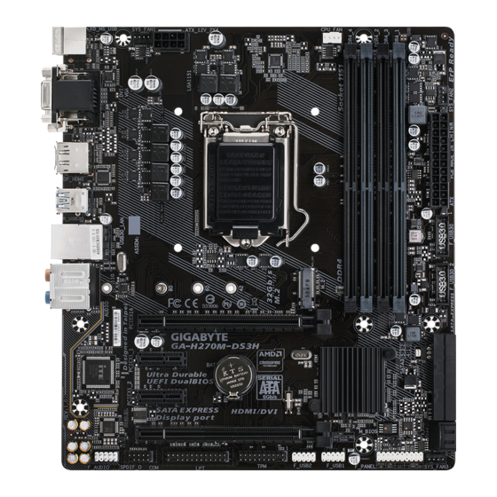 GIGA-BYTE TECHNOLOGY GA-H270M-DS3H User Manual