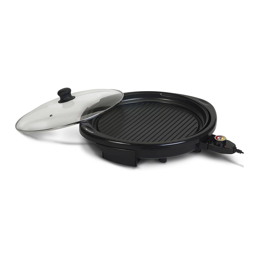 Elite Gourmet EMG-980B - 14" Nonstick Electric Indoor Grill with Glass Lid Manual