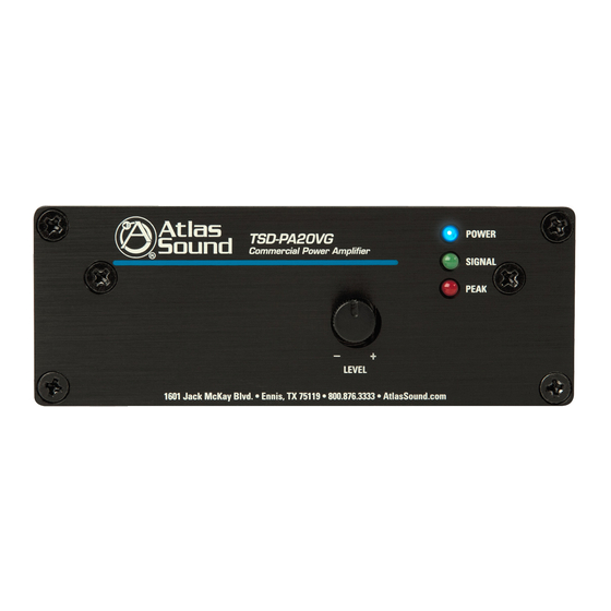 Atlas TSD-PA20VG Owner's Manual