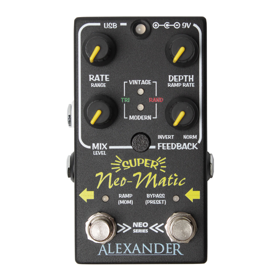 Alexander Neo Series Preset Save And Restore