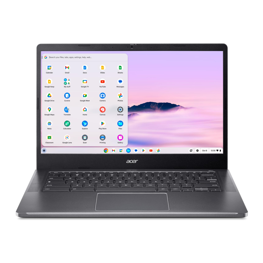 Acer Chromebook Plus 514, Chromebook Plus Enterprise 514, CBE594-1T Manual