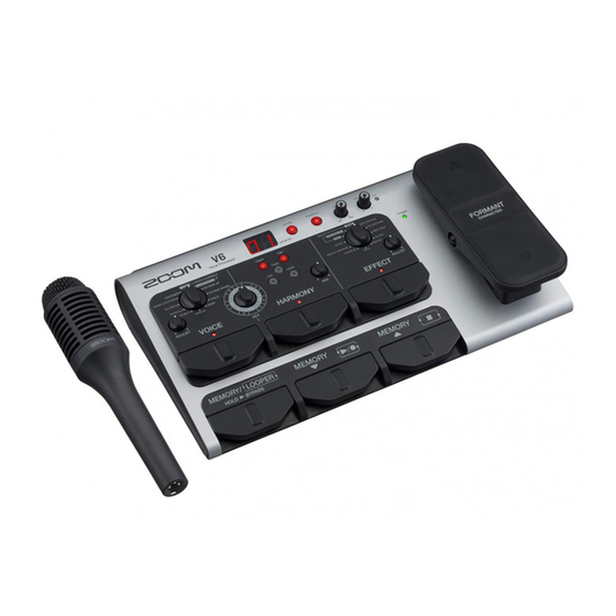 Zoom V6 Quick Manual