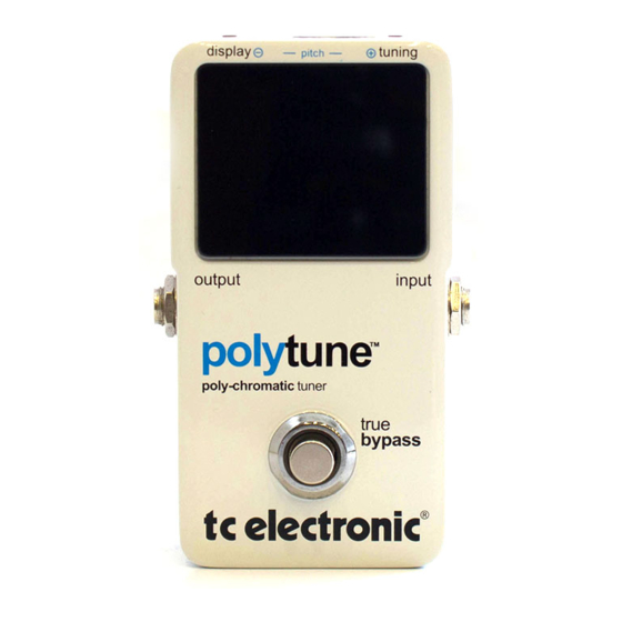 TC Electronic PolyTune - Poly-Chromatic Tuner Manual