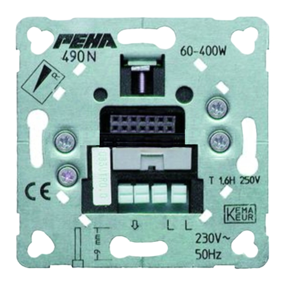 PEHA 490N o.A. Installation And Operating Instructions