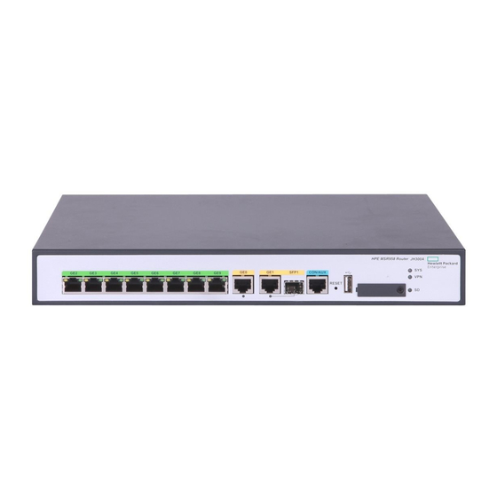 Hewlett Packard Enterprise HPE FlexNetwork MSR958 Manuals