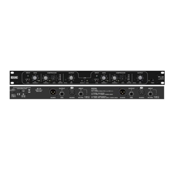 Rane DC 22 Operator's Manual