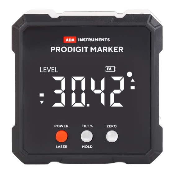 ADA INSTRUMENTS PRODIGIT MARKER Operating Manual