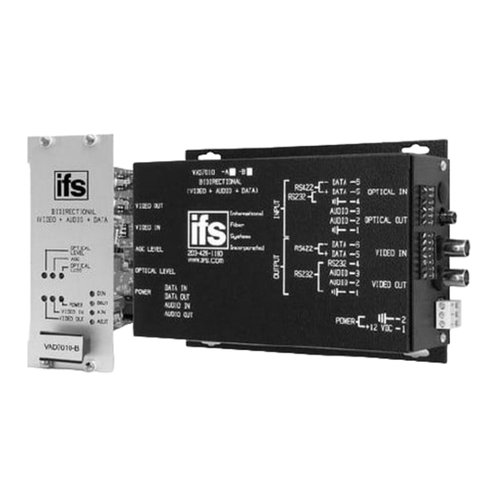 UTC Fire and Security interlogix VAD7010A Installation & Operation Instructions