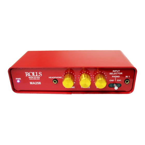 Rolls MA258 Connection Manual
