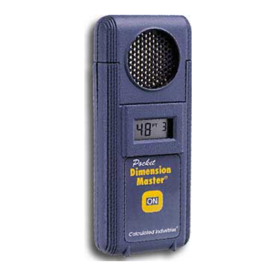 Calculated Industries Pocket Dimension Master 3310 User Manual