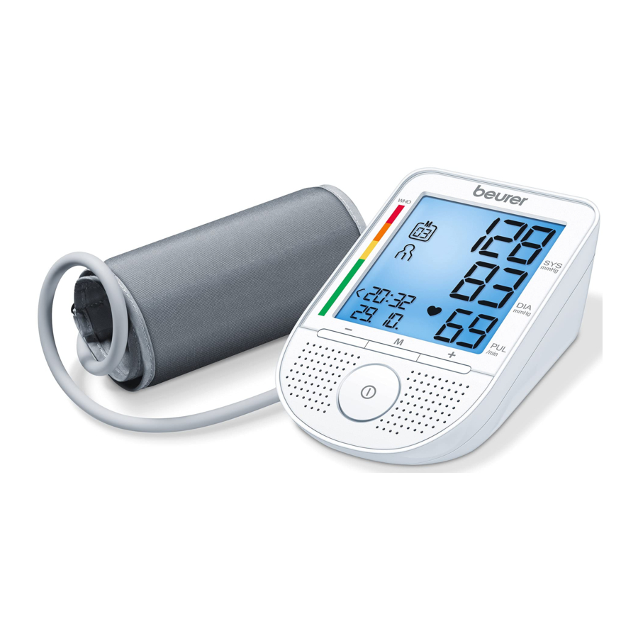 Beurer BM 49 - Upper arm blood pressure monitor Manual