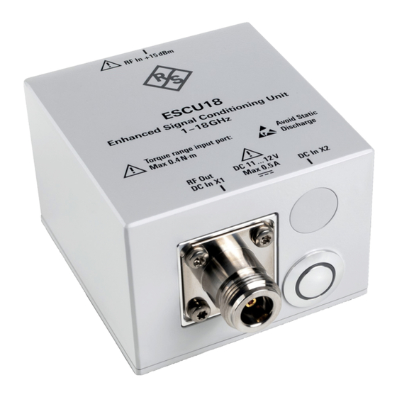 Rohde & Schwarz ESCU Series Manuals