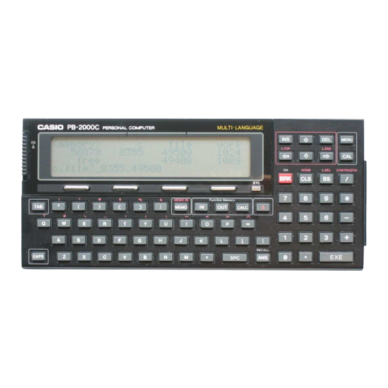 Casio PB-2000C Owner's Manual