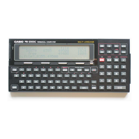 Casio PB-2000C Manual