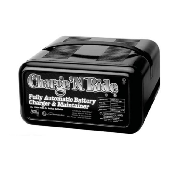 Schumacher Charge ’N Ride CR-100A Owner's Manual