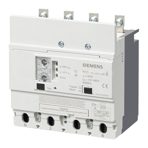 Siemens SENTRON VL 160 Manuals