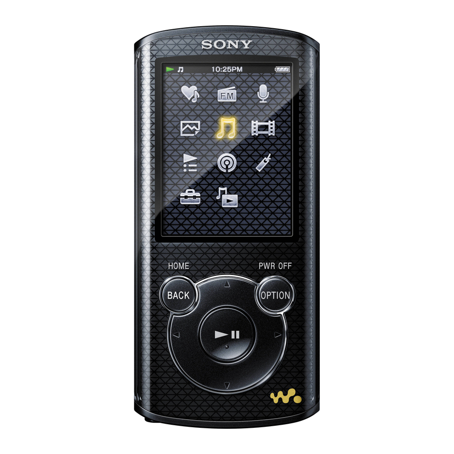 Sony NWZ-E464BLK Specifications