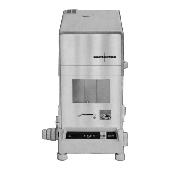 Sartorius 2406 Instructions For Installation And Operation Manual
