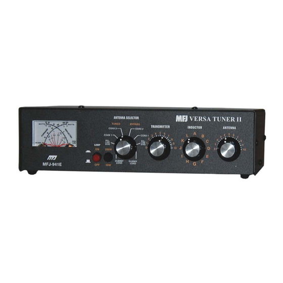 MFJ Enterprises Versa-Tuner II Instruction Manual