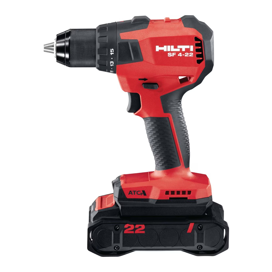 HILTI Nuron SF 4-22, SF 4H-22 - Cordless Hammer Drill Driver Manual