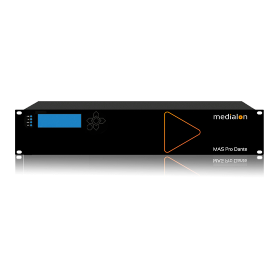 Medialon MAS Pro Series Audio Server Manuals