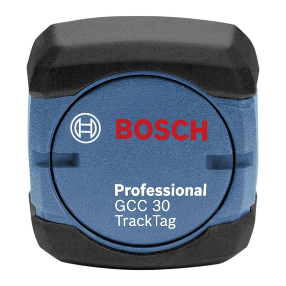 Bosch GCC 30 TrackTag Professional Manuals