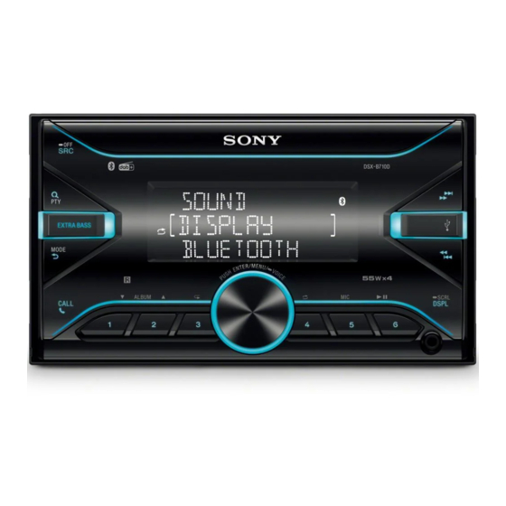 User Manuals: Sony DSX-B710D DAB Media Receiver