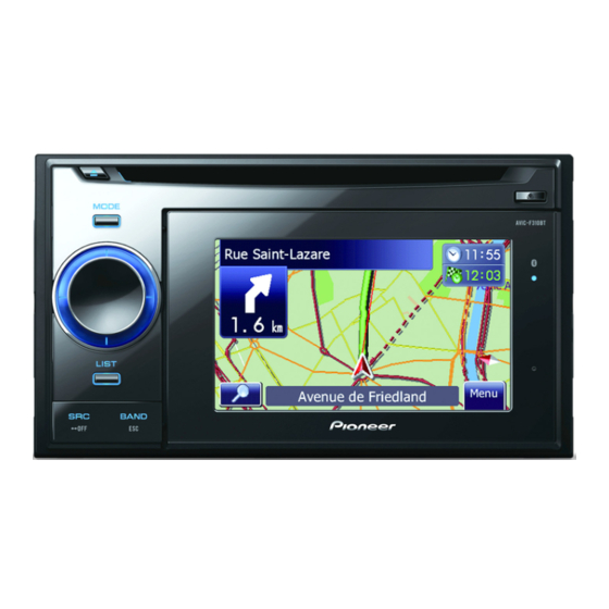 Pioneer AVIC-F310BT Quick Start Up Manual