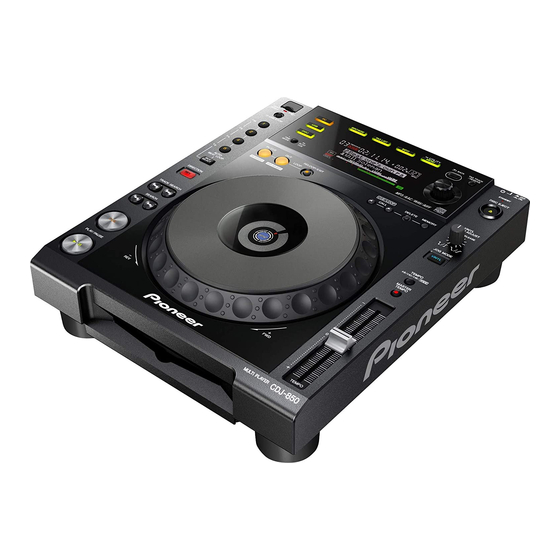 Pioneer CDJ-850 Quick Start Manual