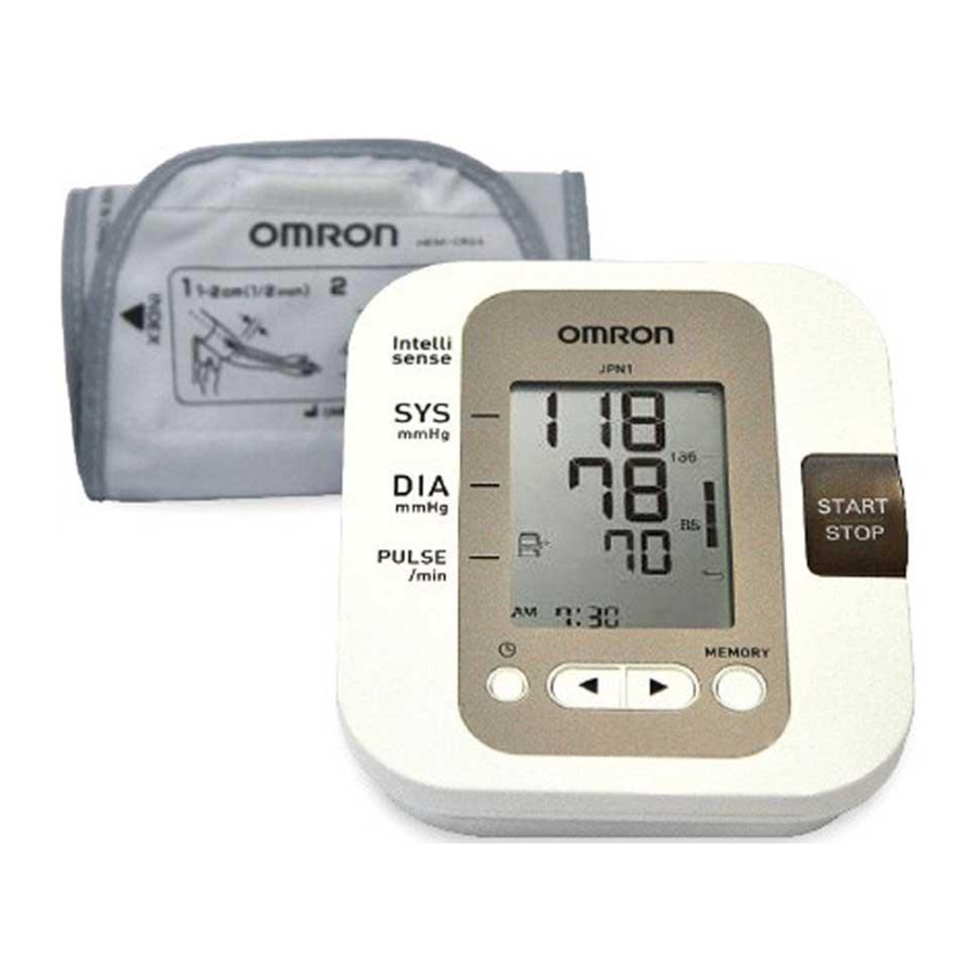 Omron JPN1 - Automatic Blood Pressure Monitor Manual