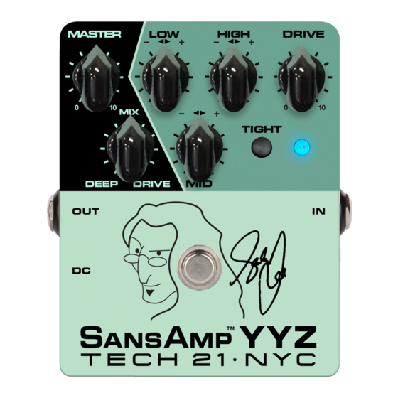 Tech 21 SansAmp YYZ Owner's Manual