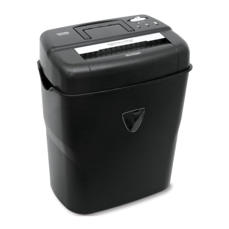 Aurora AS1018CD - Paper Shredder Manual