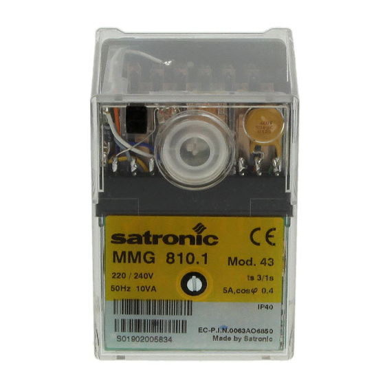 Satronic MMG 810.1 Instructions For Use