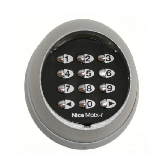 Remote Control NICE Moon MOTX-R Programming Manual