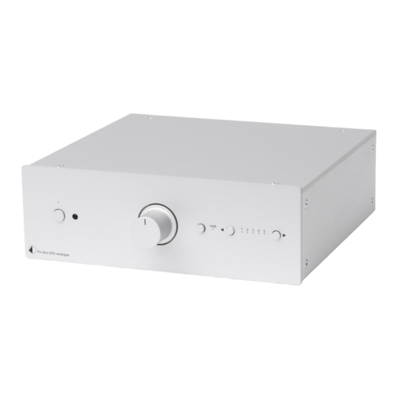 Pro-Ject Audio Systems Pre Box DS2 Analogue Manual