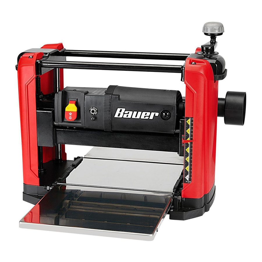 Bauer 1621E-B, 63445 - 12-1/2 in. Portable Thickness Planer Manual