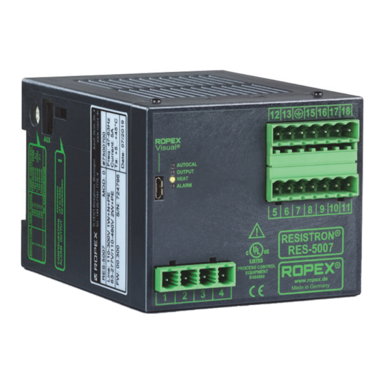 User Manuals: Ropex RESISTRON RES-5007 Controller