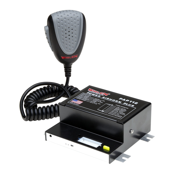Whelen Engineering Company PAP112 Installation Manual