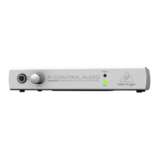 Behringer FCA202 Quick Start Manual